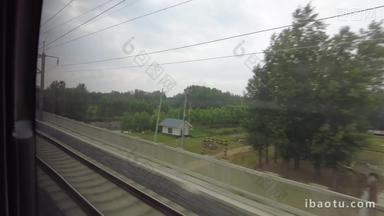 <strong>高铁火车</strong>窗外风景旅途风光实拍